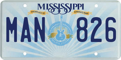 MS license plate MAN826