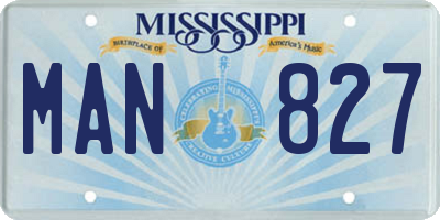 MS license plate MAN827