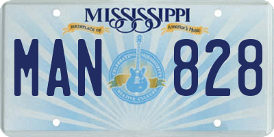 MS license plate MAN828