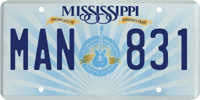 MS license plate MAN831