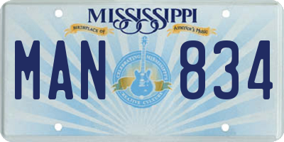MS license plate MAN834