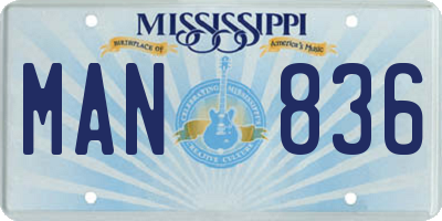 MS license plate MAN836
