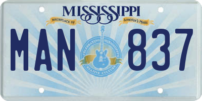 MS license plate MAN837