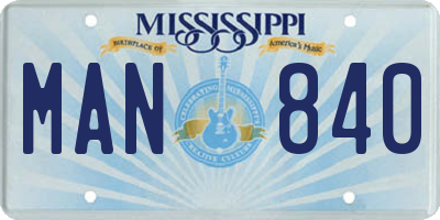 MS license plate MAN840