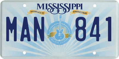 MS license plate MAN841