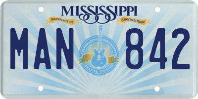 MS license plate MAN842