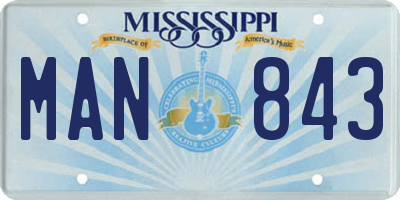 MS license plate MAN843