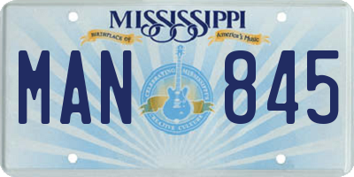 MS license plate MAN845