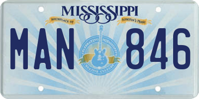MS license plate MAN846