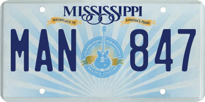MS license plate MAN847