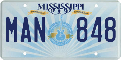 MS license plate MAN848