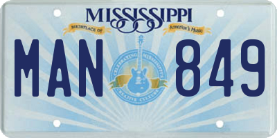 MS license plate MAN849