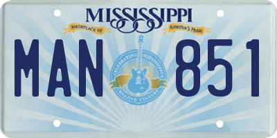 MS license plate MAN851