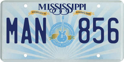 MS license plate MAN856