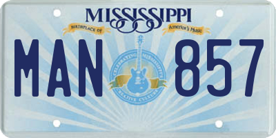 MS license plate MAN857