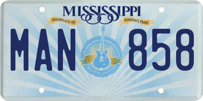 MS license plate MAN858