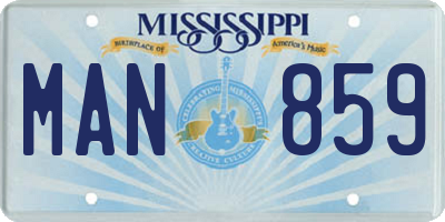 MS license plate MAN859