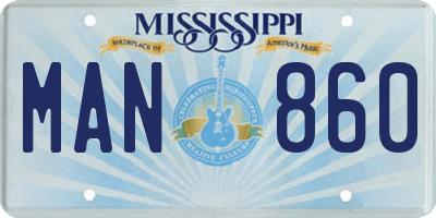 MS license plate MAN860