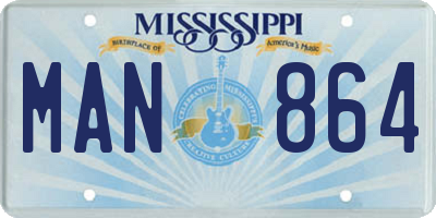 MS license plate MAN864