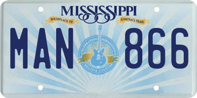 MS license plate MAN866