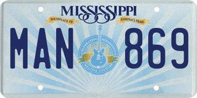 MS license plate MAN869