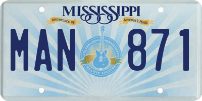 MS license plate MAN871