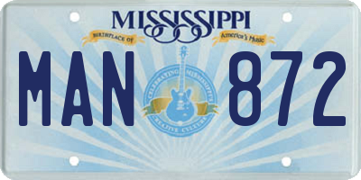 MS license plate MAN872