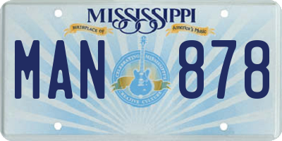 MS license plate MAN878