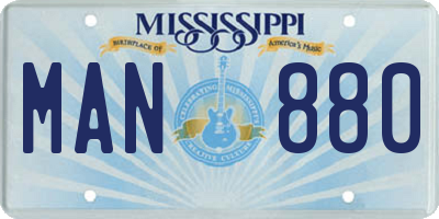 MS license plate MAN880