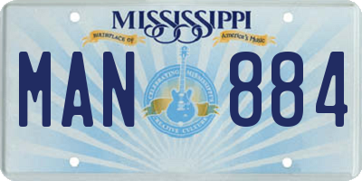 MS license plate MAN884
