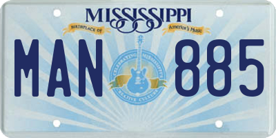 MS license plate MAN885