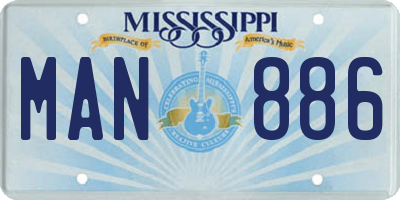 MS license plate MAN886
