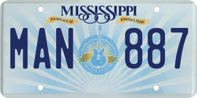 MS license plate MAN887