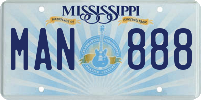 MS license plate MAN888