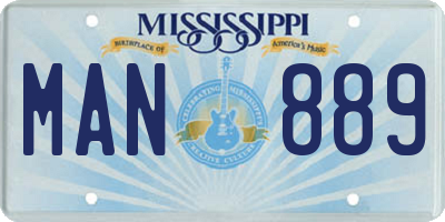 MS license plate MAN889