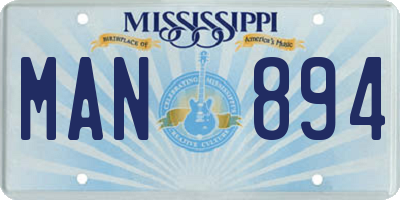 MS license plate MAN894