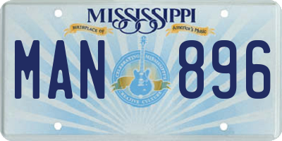 MS license plate MAN896