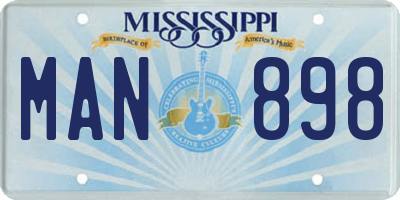 MS license plate MAN898