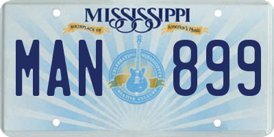 MS license plate MAN899