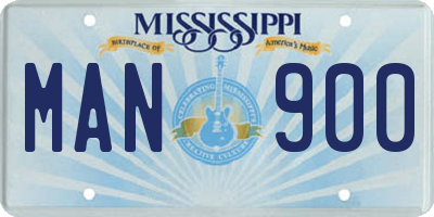 MS license plate MAN900