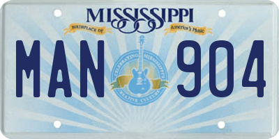 MS license plate MAN904