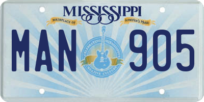 MS license plate MAN905