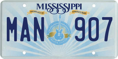 MS license plate MAN907