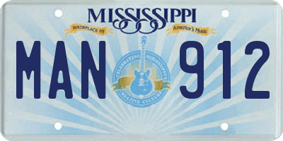 MS license plate MAN912