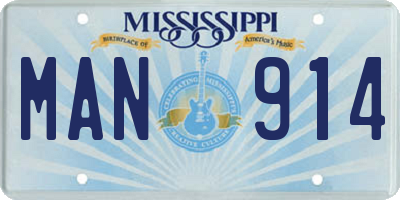 MS license plate MAN914