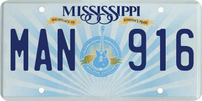 MS license plate MAN916