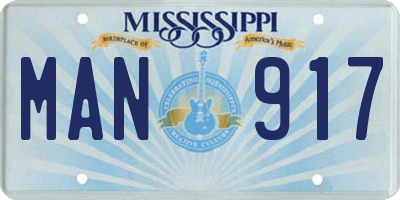 MS license plate MAN917