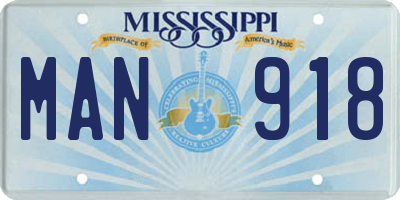 MS license plate MAN918