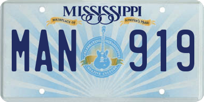 MS license plate MAN919