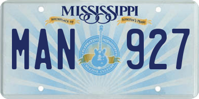 MS license plate MAN927